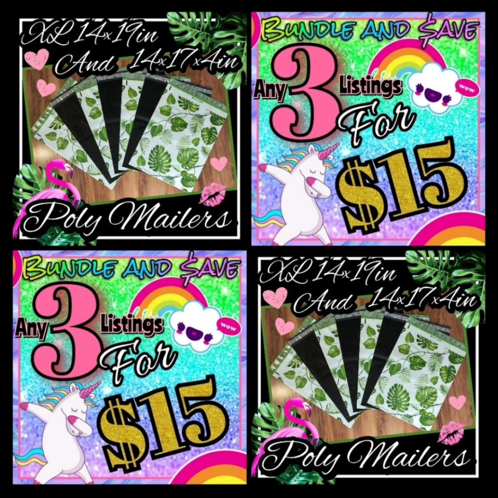 Poly mailers 14×17in (5ct) + 14×19in (5ct)